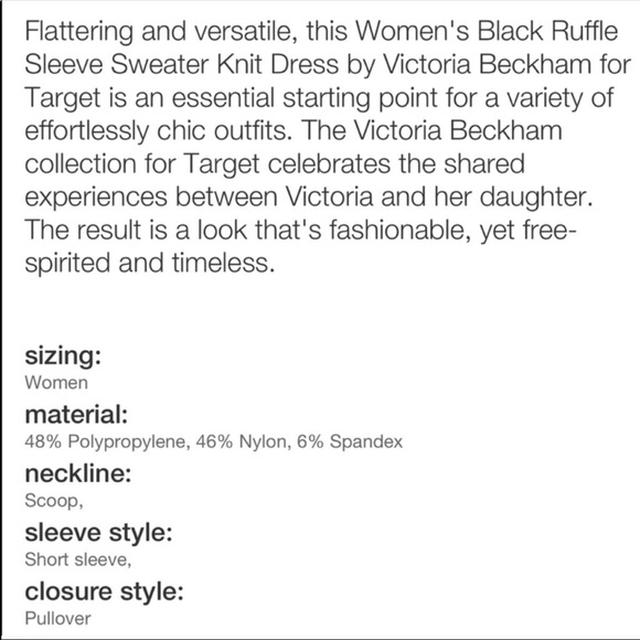 NWT Victoria Beckham Target Ruffle Sleeve Dress - Picture 7 of 8